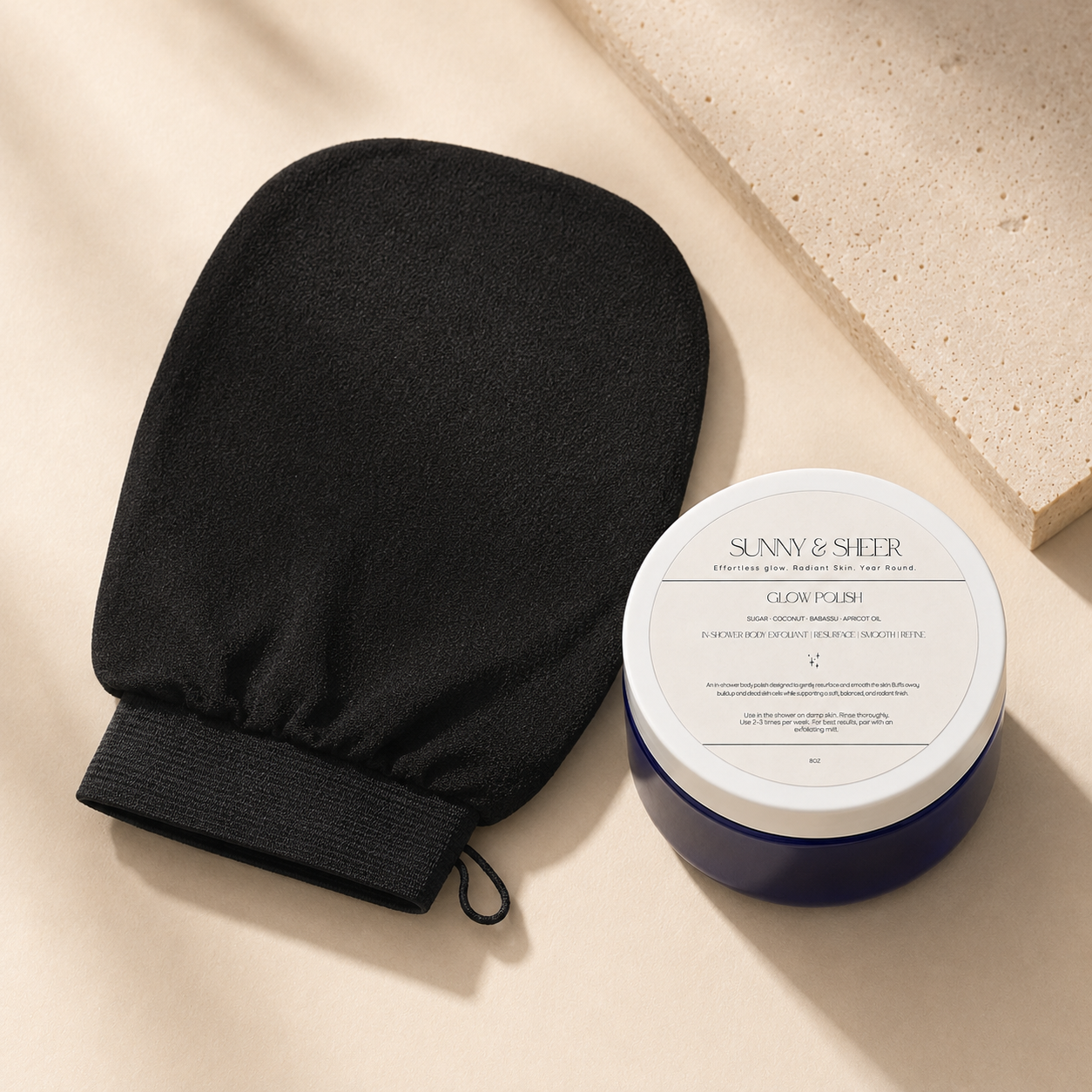 Glow Polish + Exfoliating Mitt Bundle
