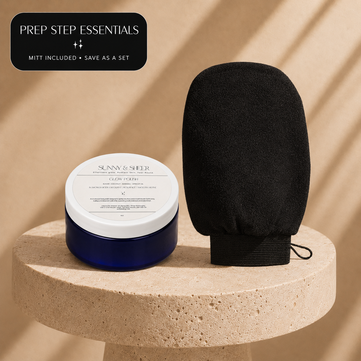 Glow Polish + Exfoliating Mitt Bundle